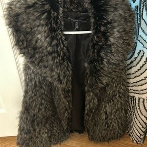 White House black market fur vest